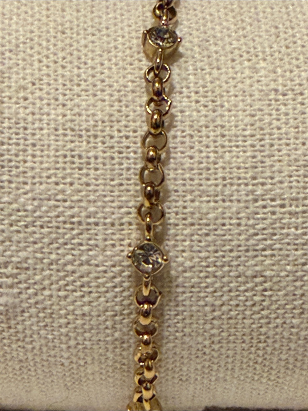 18k gold plated stainless steel Gold-Tone Bracelet with Clear Crystal Accents